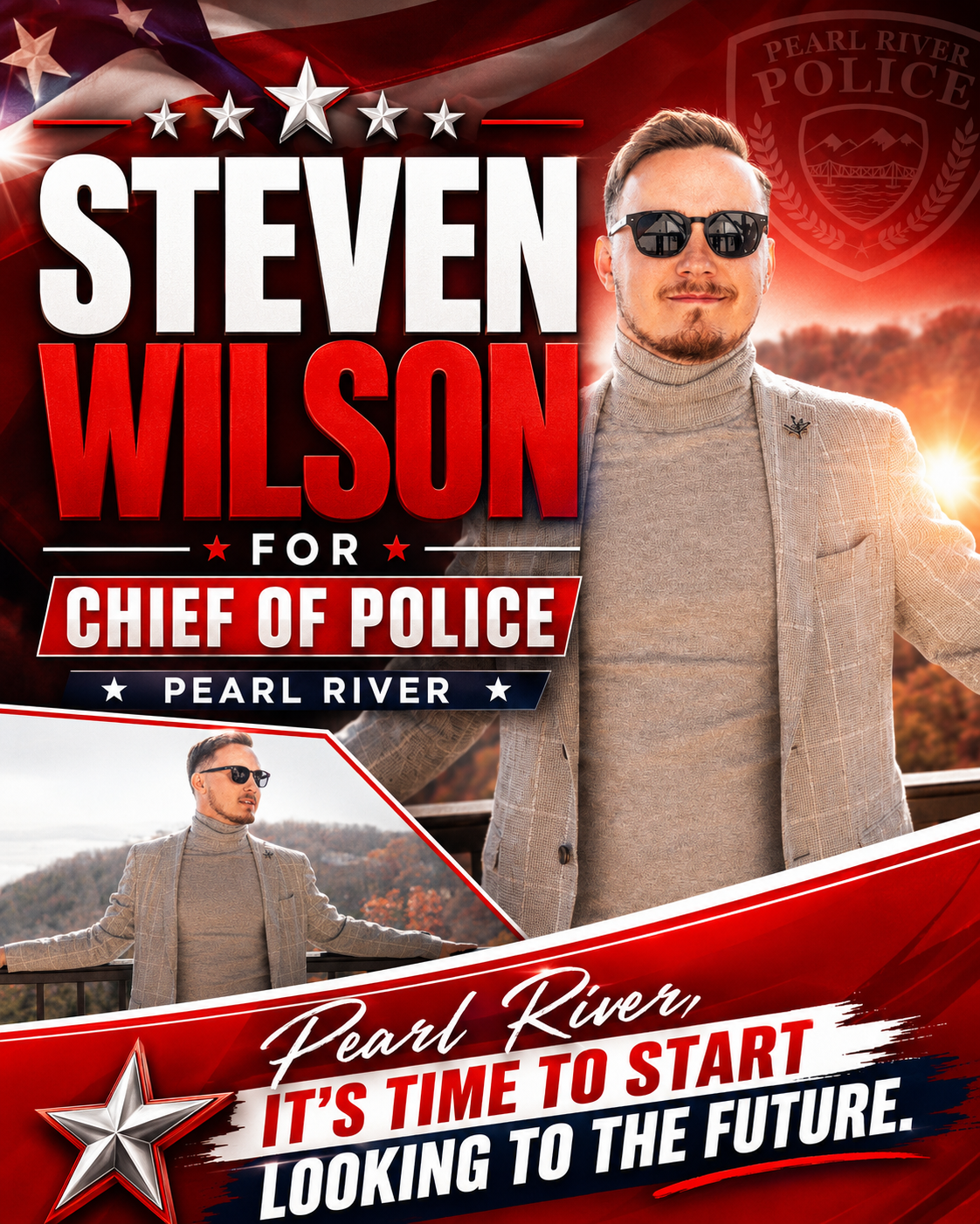 Steven Wilson for Chief of Police Pearl River campaign graphic